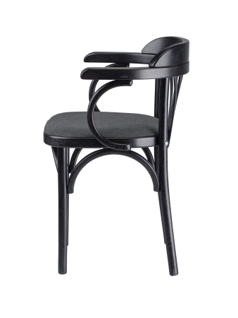 Деревянный стул Венский венге с мягким сиденьем из серой ткани М07