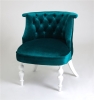 Деревянное кресло Бархат изумрудное с белыми ножками