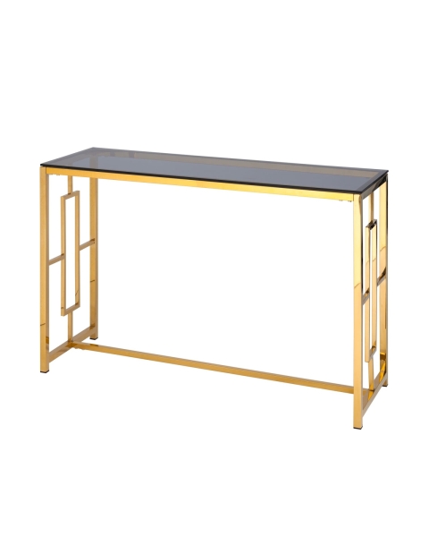 Консоль БРУКЛИН 120*40 золото стекло дым