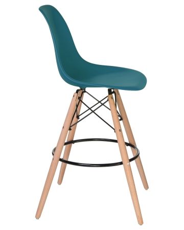 Стул барный DSW BAR ножки светлый бук сиденья морской волны G-05