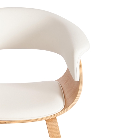 Стул VIMTA (mod.8021) дерево, экокожа, 69х56х77 см, натуральный, белый