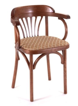 Деревянный стул Венский средний тон с мягким сиденьем из ткани 2 caramel