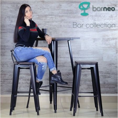 Барный стул Tolix style Wood любой цвет RAL