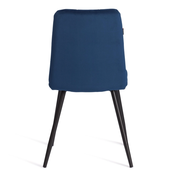 Стул обеденный Asti синий, велюр и металл, мягкое сиденье, без подлокотников