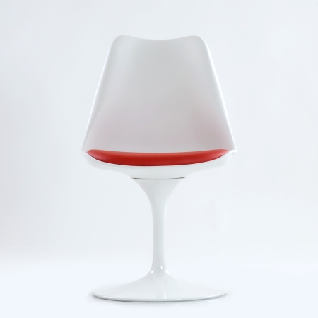 Стул Tulip style белый с красной подушкой