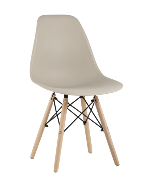 Стул Eames Style DSW бежевый (разборный каркас)