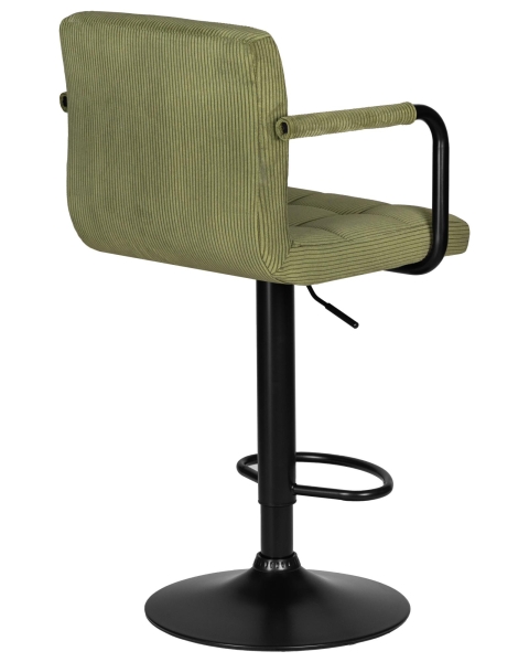 Стул барный KRUGER ARM BLACK зеленый вельвет