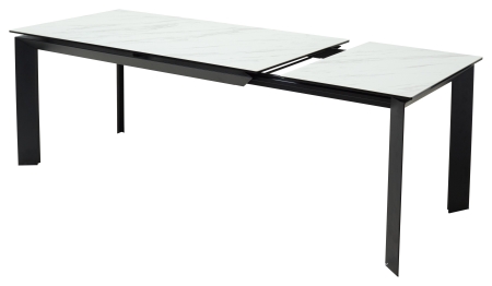 Стол CREMONA 160 KL-99 белый мрамор матовый итальянская керамика, черный каркас