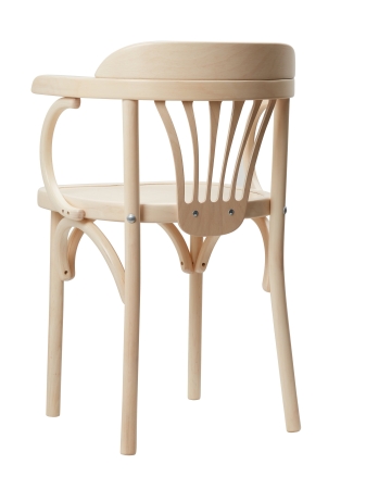 Деревянный стул Венский беленый дуб с твердым сиденьем