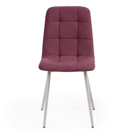 Стул CHILLY MAX велюр и металл, 45х59х88 см, сливовый 16, белый