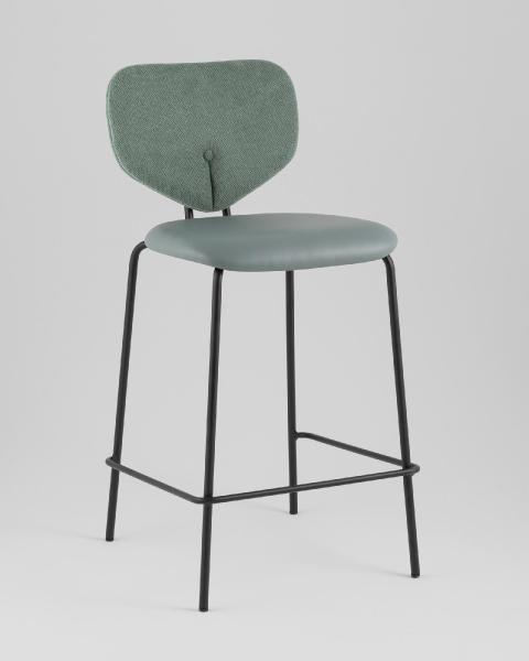 Стул полубарный Masey зеленый со светло-зеленой экокожей