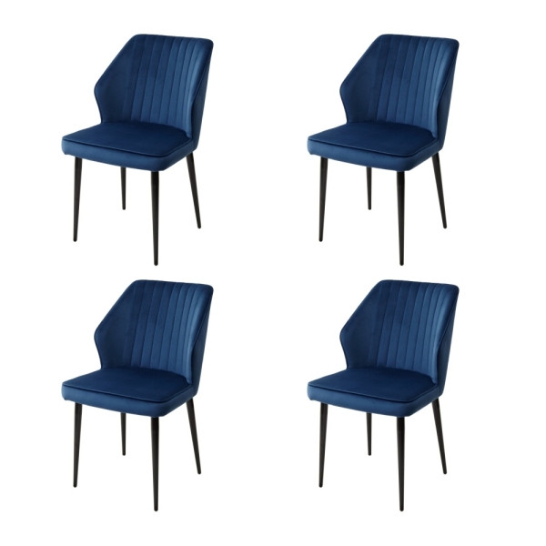 Стул SEATTLE-V синий #29 велюр, черный каркас