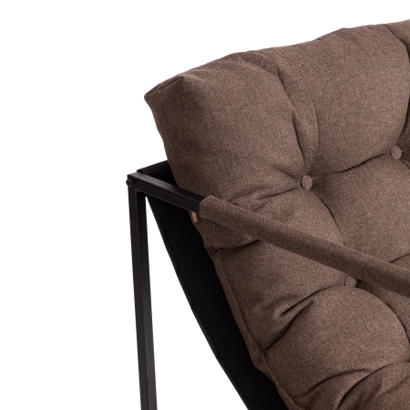 Кресло Charli коричневый, ткань и металл, мягкое сиденье, с подлокотниками