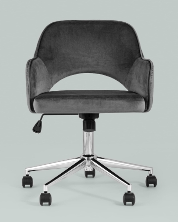 Кресло компьютерное Кларк велюр серый