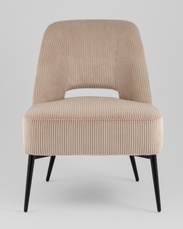 Кресло лаунж Бостон велюр рельефный бежевый