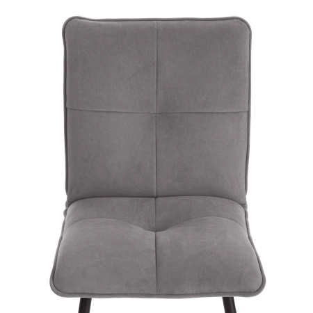 Стул обеденный Sweet серый с черными ножками, ткань и металл, мягкое сиденье, без подлокотников
