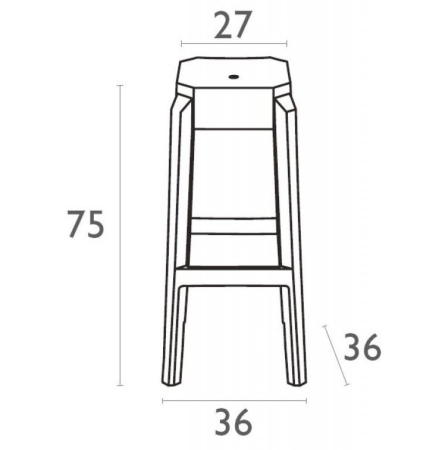 Табурет прозрачный барный Fox 75 серый
