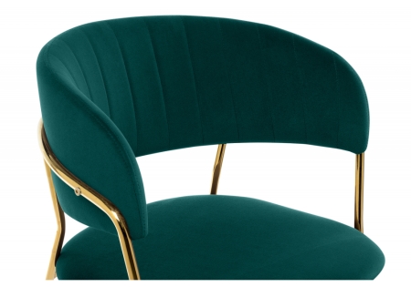 Стул на металлокаркасе Kamelia зеленый, золотой