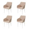 Стул BRANDY-X бежевый #5 белый каркас, велюр