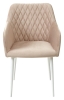 Стул BRANDY-X бежевый #5 белый каркас, велюр