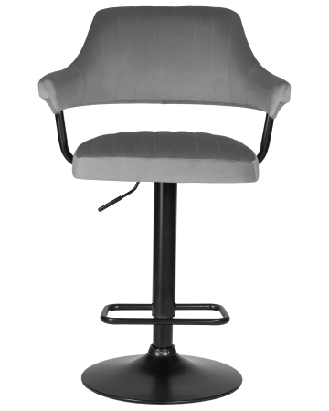 Стул барный CHARLY черный, серый велюр MJ9-75