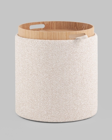 Пуф-столик с ящиком Хюгге XS букле бежевый