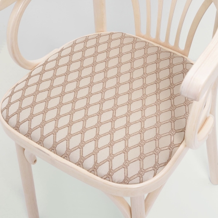 Деревянный стул Венский беленый дуб с мягким сиденьем из ткани