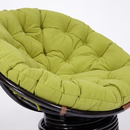 Кресло-качалка "PAPASAN" w 23 и 01 B с подушкой, античный черно-коричневый, флок олива, 23