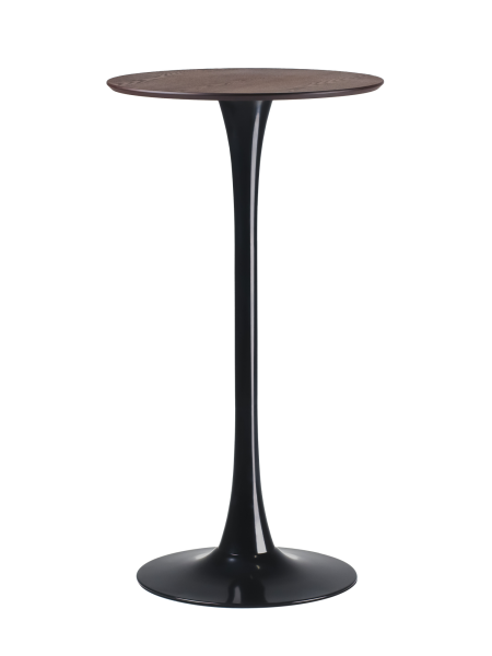 Барный стол Tulip style черный каркас столешница орех