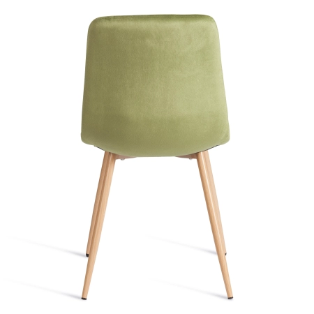 Стул CHILLY зеленый, велюр и металл, мягкое сиденье, без подлокотников