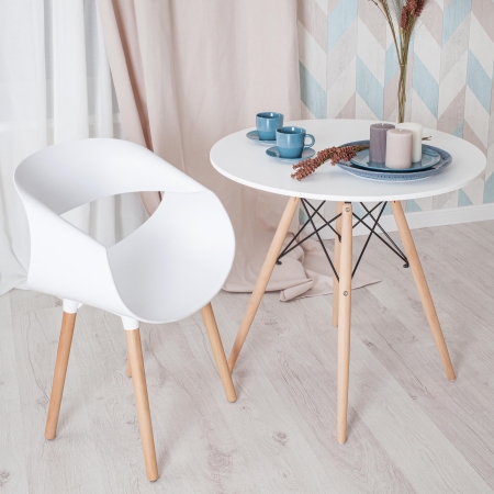 Стол CINDY NEXT (70-80 MDF) металл, мдф, бук, белый, натуральный