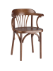 Деревянный стул Венский средний тон с твердым сиденьем с дугами назад
