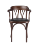 Деревянный стул Венский темный тон с мягким сиденьем из экокожи с дугами назад