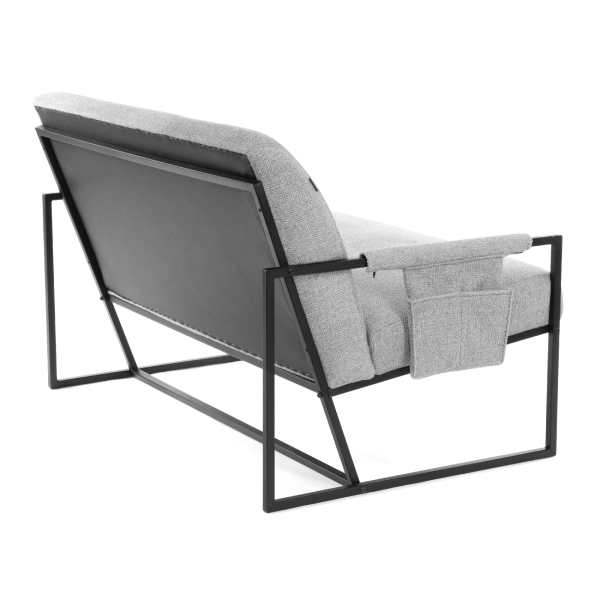 Диван Charli LUX/Чарли Люкс серый с черным основанием