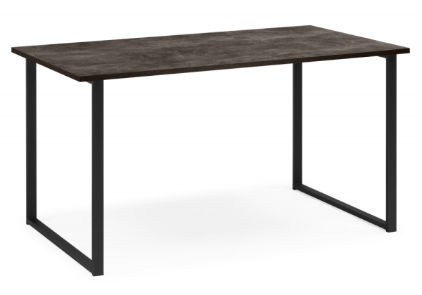 Стол деревянный Лиман 117 х 77 бетон темный, черный матовый