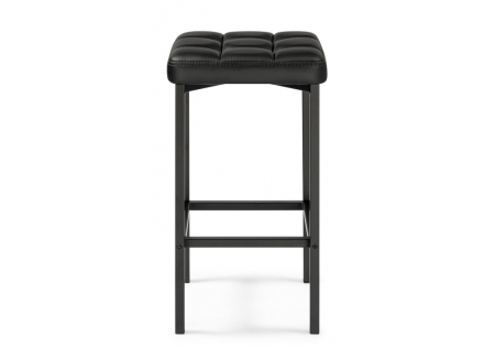 Барный стул Лофт экокожа d6, черный матовый