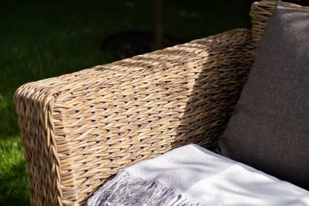 Кресло "Капучино" из искусственного ротанга (гиацинт), цвет соломенный