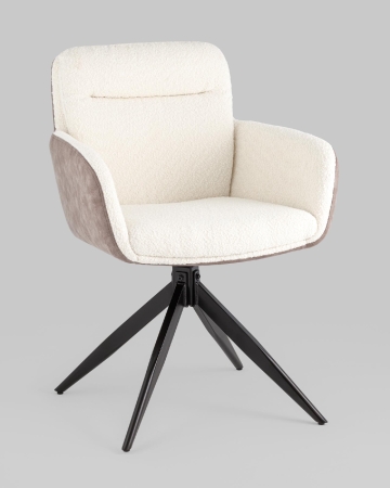 Стул обеденный Waldo молочный c бежевой экокожей