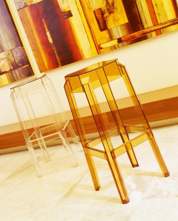 Табурет прозрачный барный Fox 75 янтарный