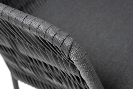 "Диего" обеденная группа на 4 персоны со стульями "Бордо" плетения колос, столешница "серый гранит"