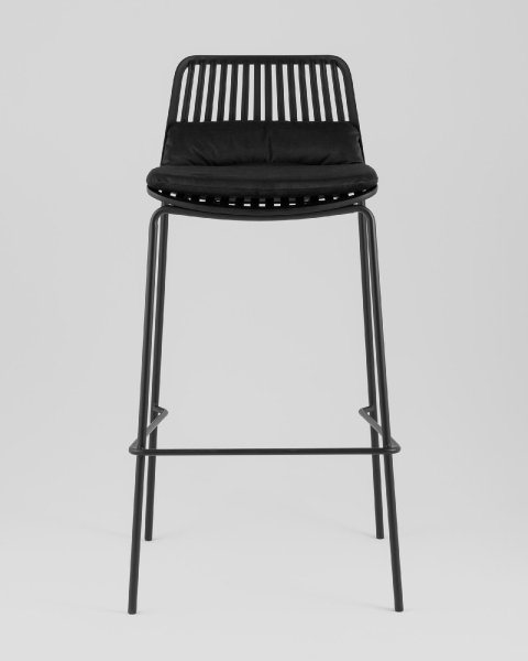 Стул барный Louran с подушкой черный