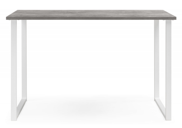 Стол деревянный Лиман 117 x 77 бетон светлый, белый матовый