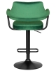 Набор 2 шт Стул барный CHARLY BLACK, зеленый велюр (MJ9-88)