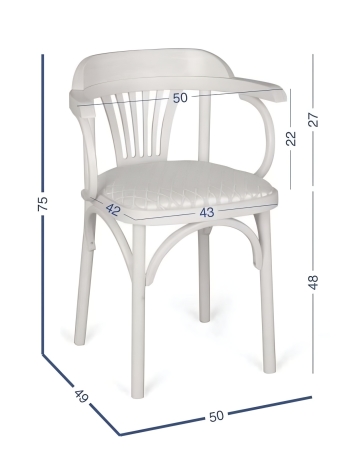 Деревянный стул Венский средний тон с мягким сиденьем из экокожи