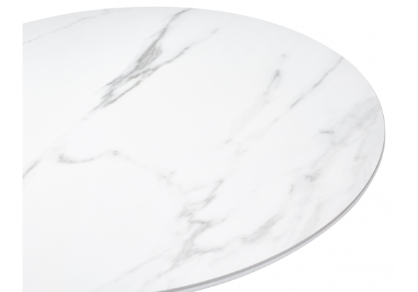 Керамический стол Тулип 90х74 белый мрамор, белый