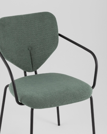 Стул обеденный Masey с подлокотниками зеленый
