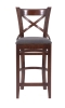 Стул барный "Hugo" темное дерево, серый