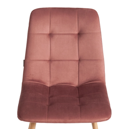 Стул CHILLY красный, велюр и металл, мягкое сиденье, без подлокотников