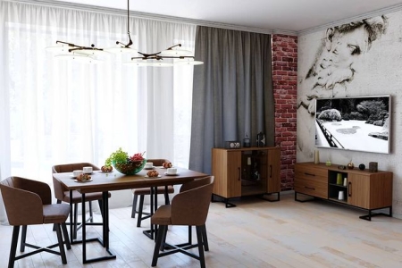 Стол раскладной обеденный Loft 120 дуб табак