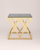 Журнальный стол 55*55 ИНСИГНИЯ золото стекло дым